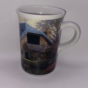 Thomas Kinkade Tea Coffee Mug Lilac Cottage Ceramic 2004 Painter Of Light 8 OZ